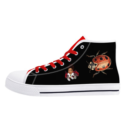 Blk Insct Famili Womens High Top Canvas Shoes - Customized Tongue