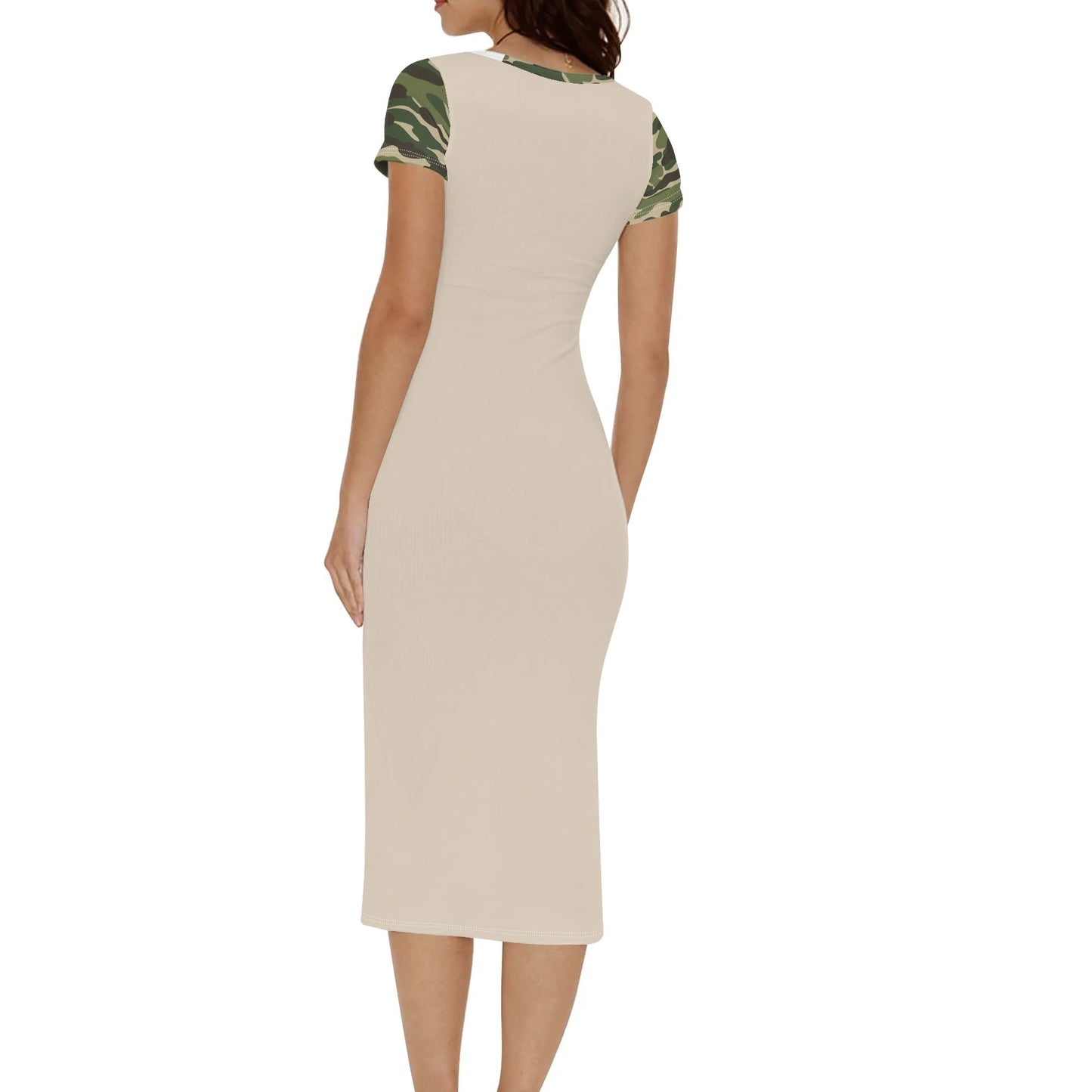 ANB Womens Short Sleeve Dress Casual All Over Print Tshirt Long Dresses