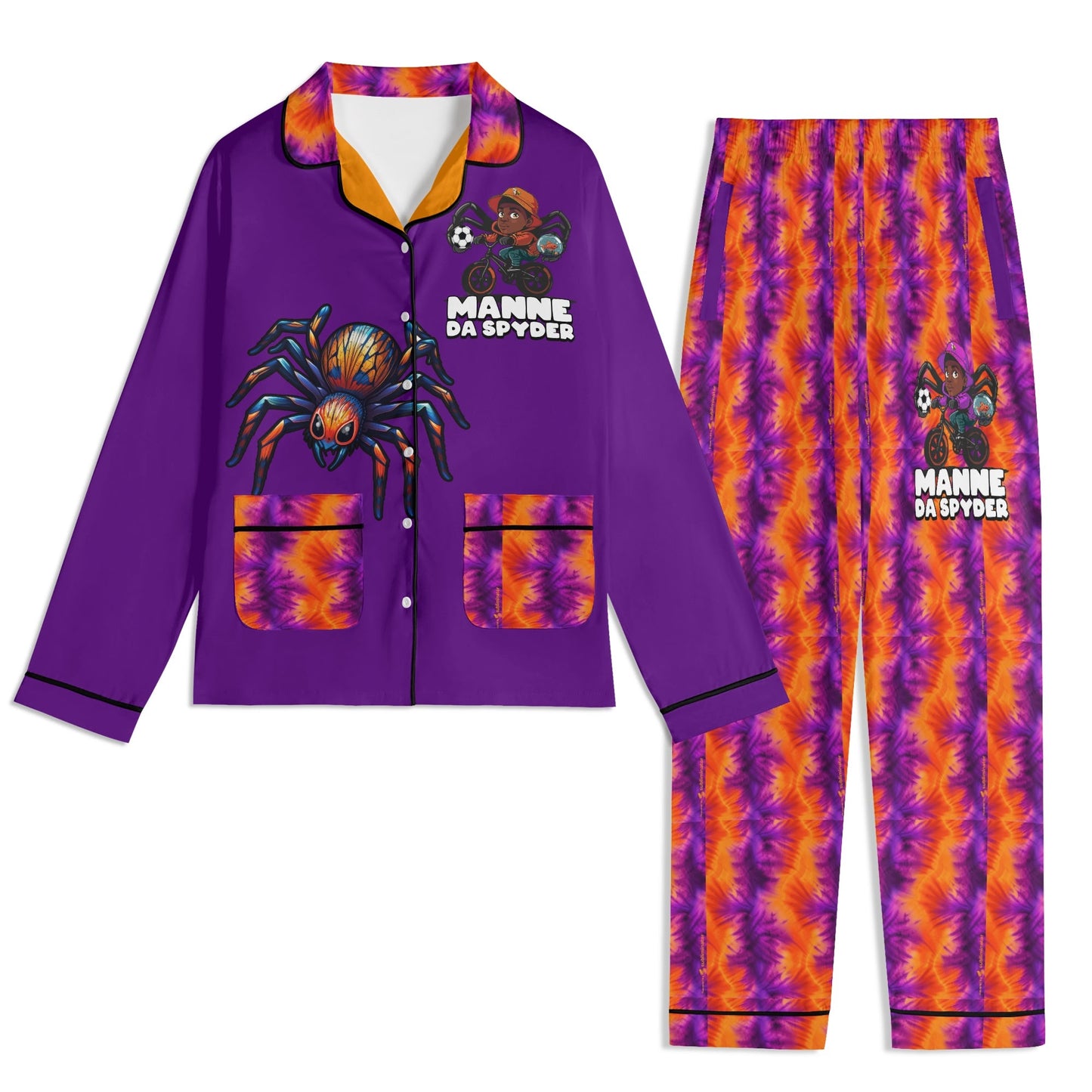 Blk Insct Famili Unisex Long Sleeve Adult Pajama Set