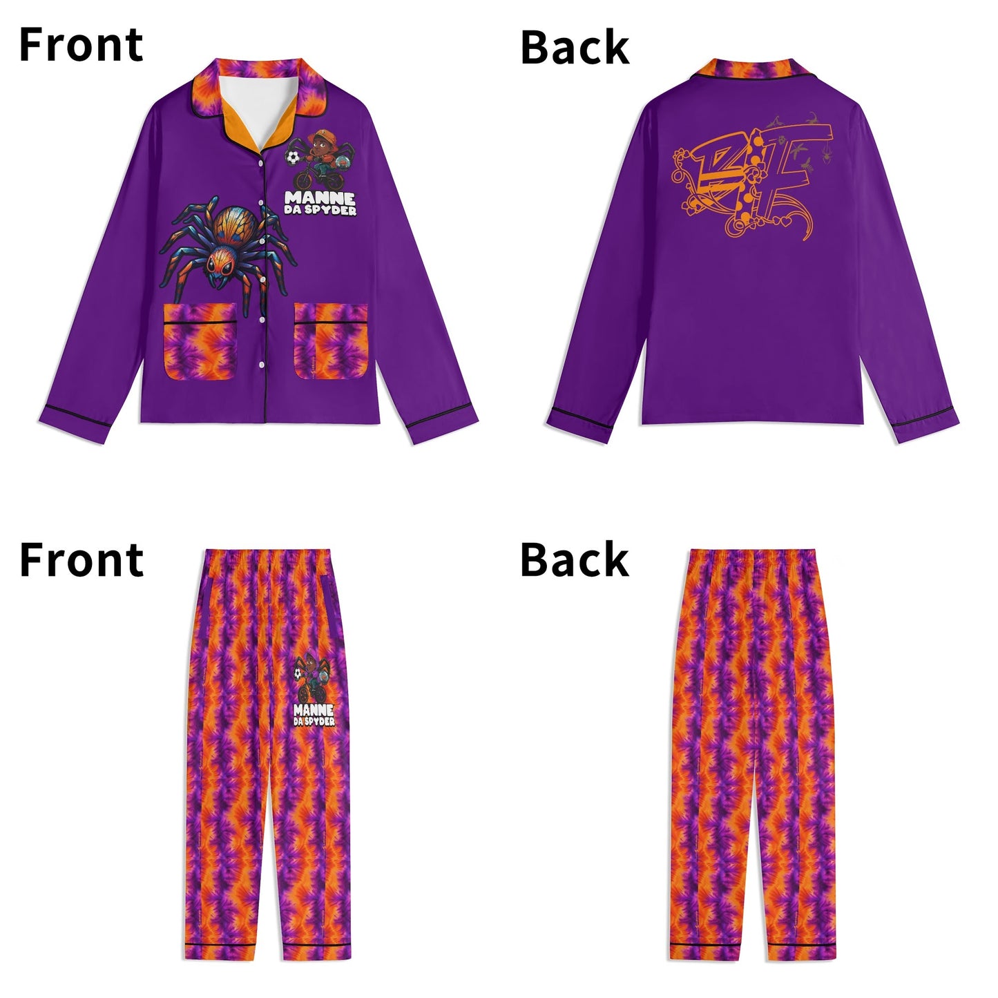 Blk Insct Famili Unisex Long Sleeve Adult Pajama Set