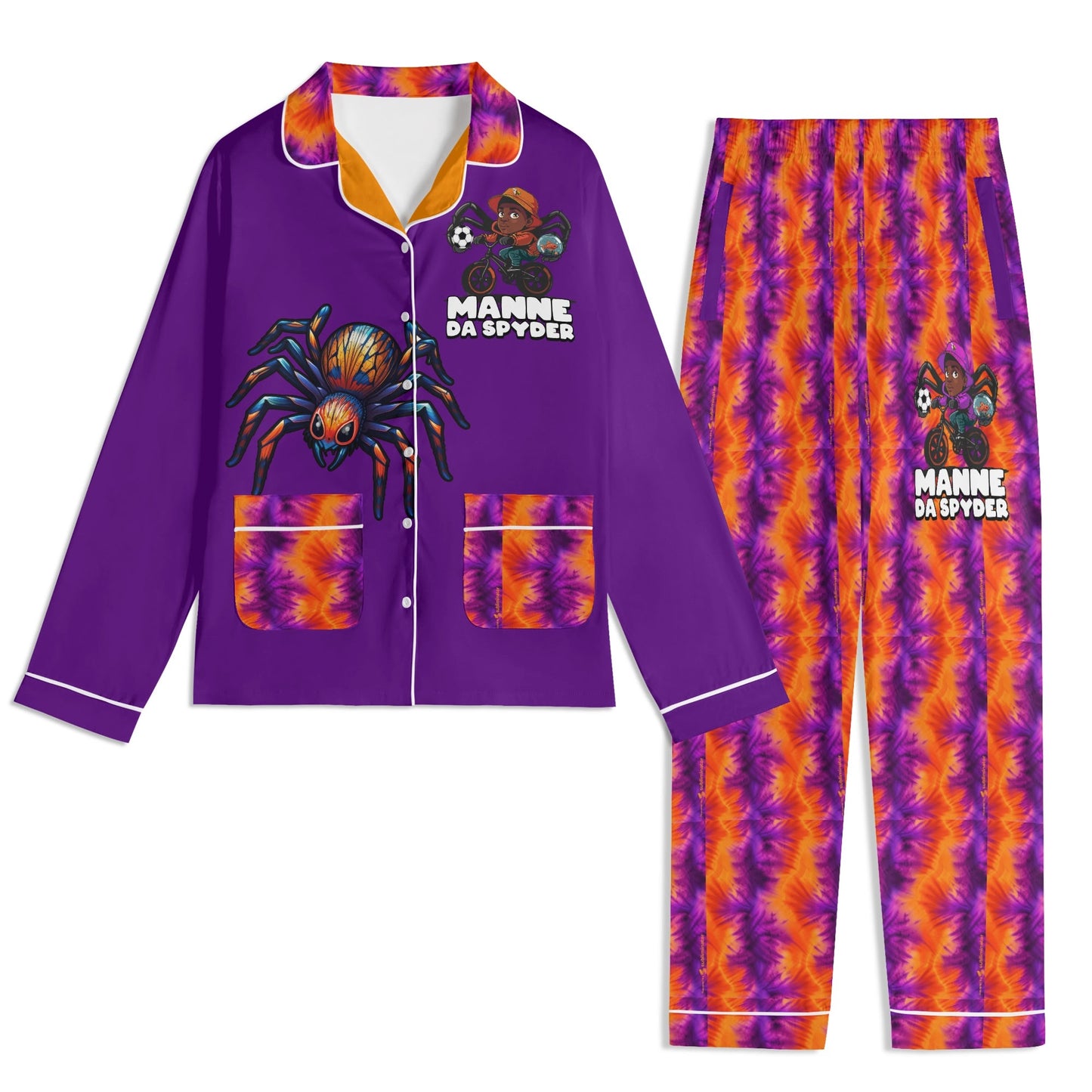 Blk Insct Famili Unisex Long Sleeve Adult Pajama Set