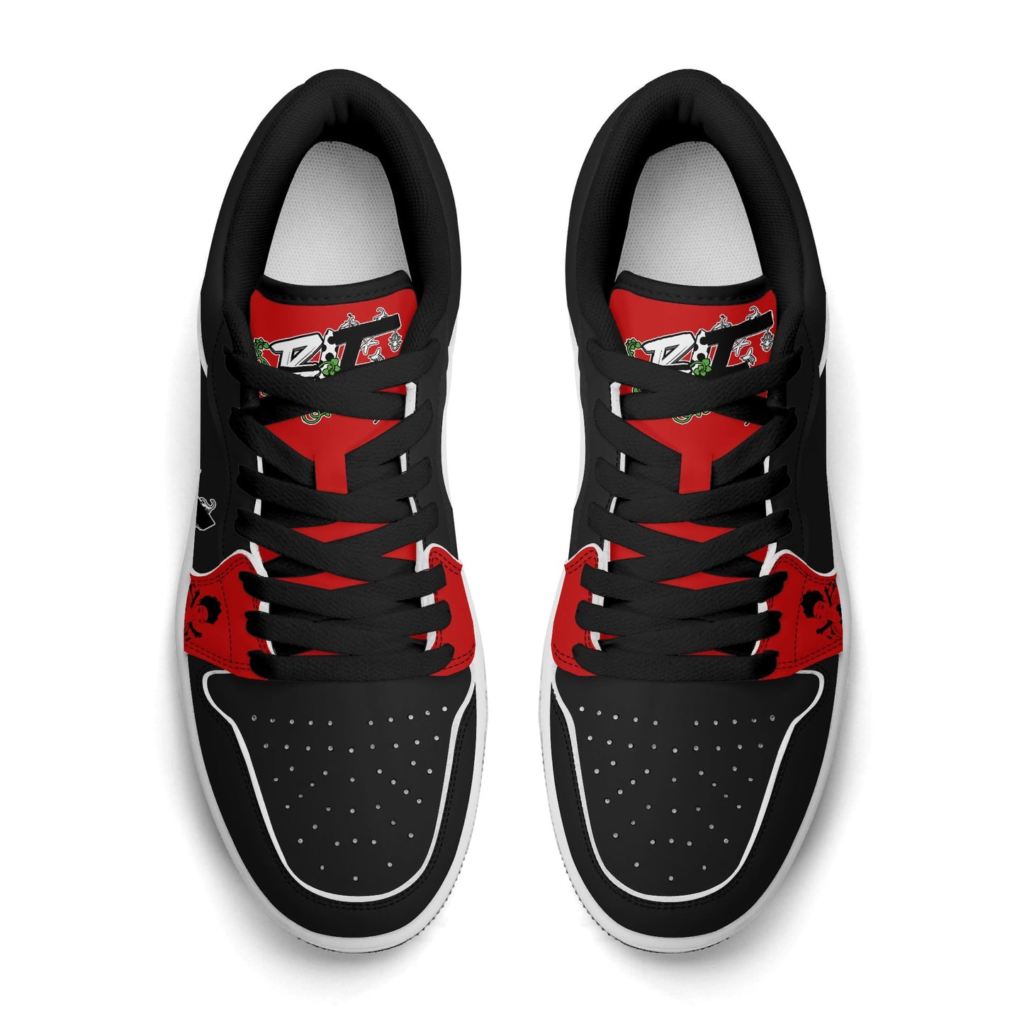 Blk Insct Famili Womens Premium PU Leather Low Top Sneakers-V2