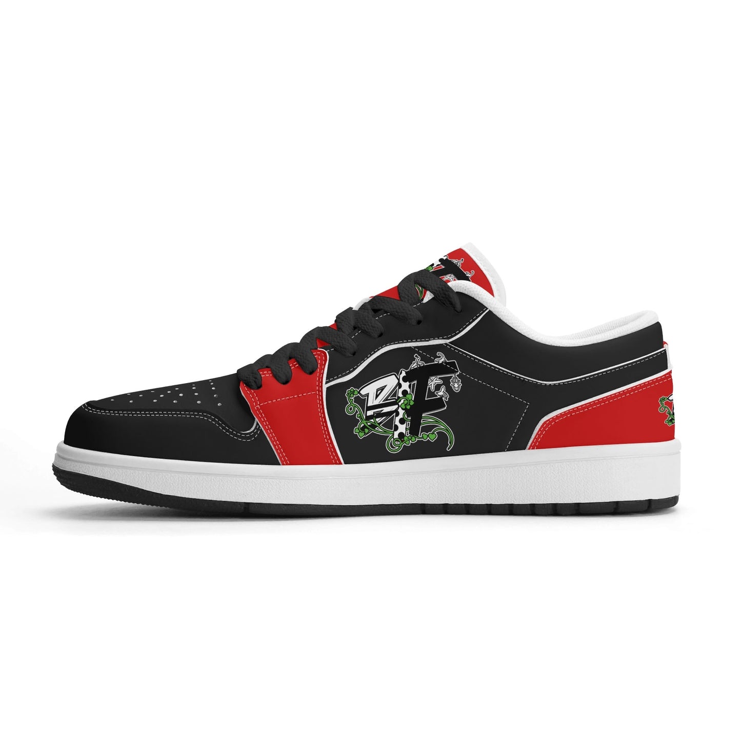 Blk Insct Famili Womens Premium PU Leather Low Top Sneakers-V2