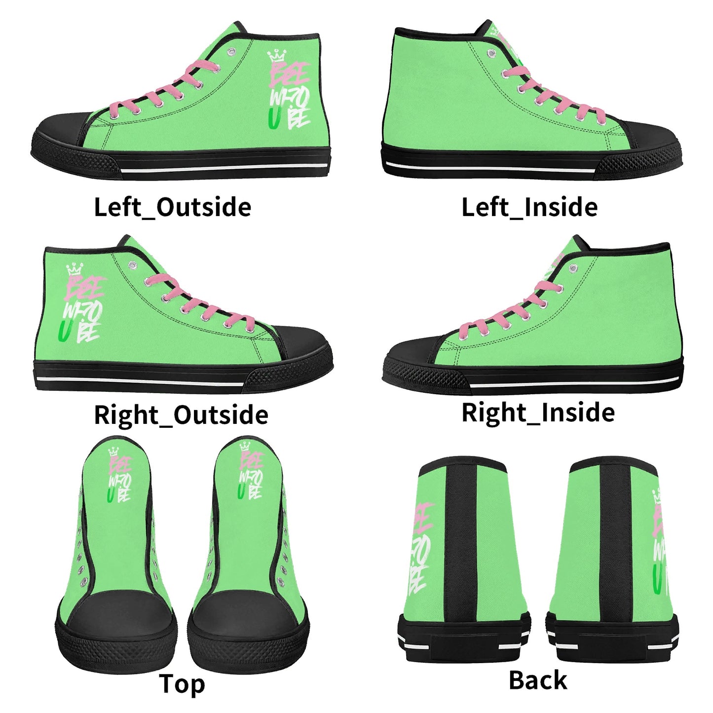 Bee Who U Be womens high top canvas sneakers