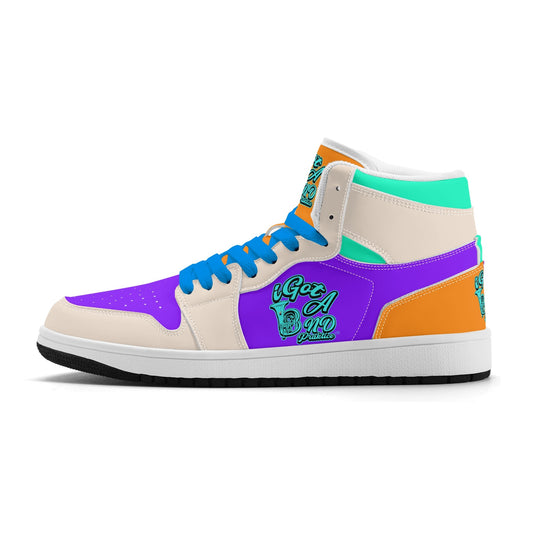 iGot Band Praktice Mens Premium PU Leather High Top Sneakers-V2