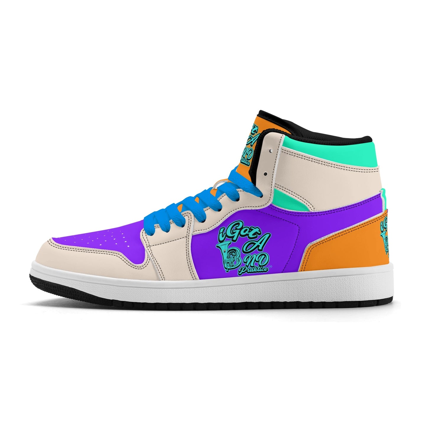 iGot Band Praktice Mens Premium PU Leather High Top Sneakers-V2