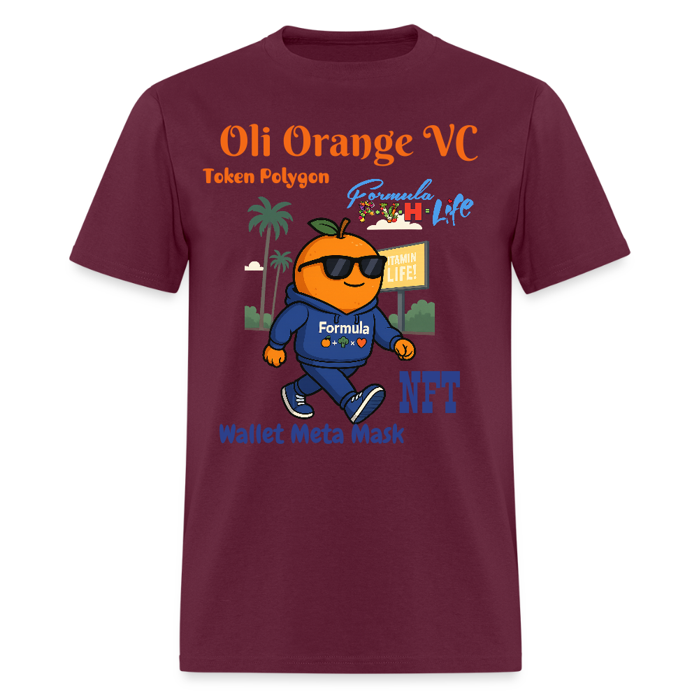 Formula Oli Orange 🍊 NFT Men's T-Shirt - burgundy