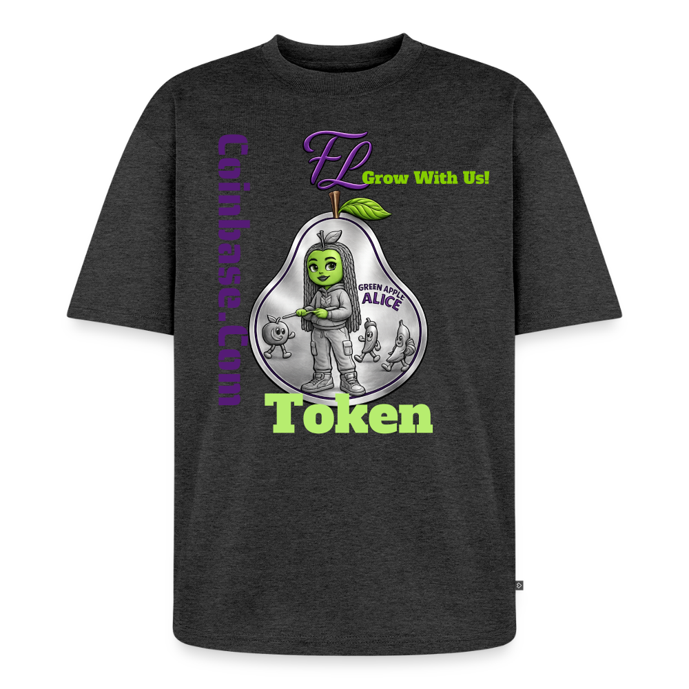 Green Apple Alice Women's Oversized Organic T-Shirt - heather anthracite