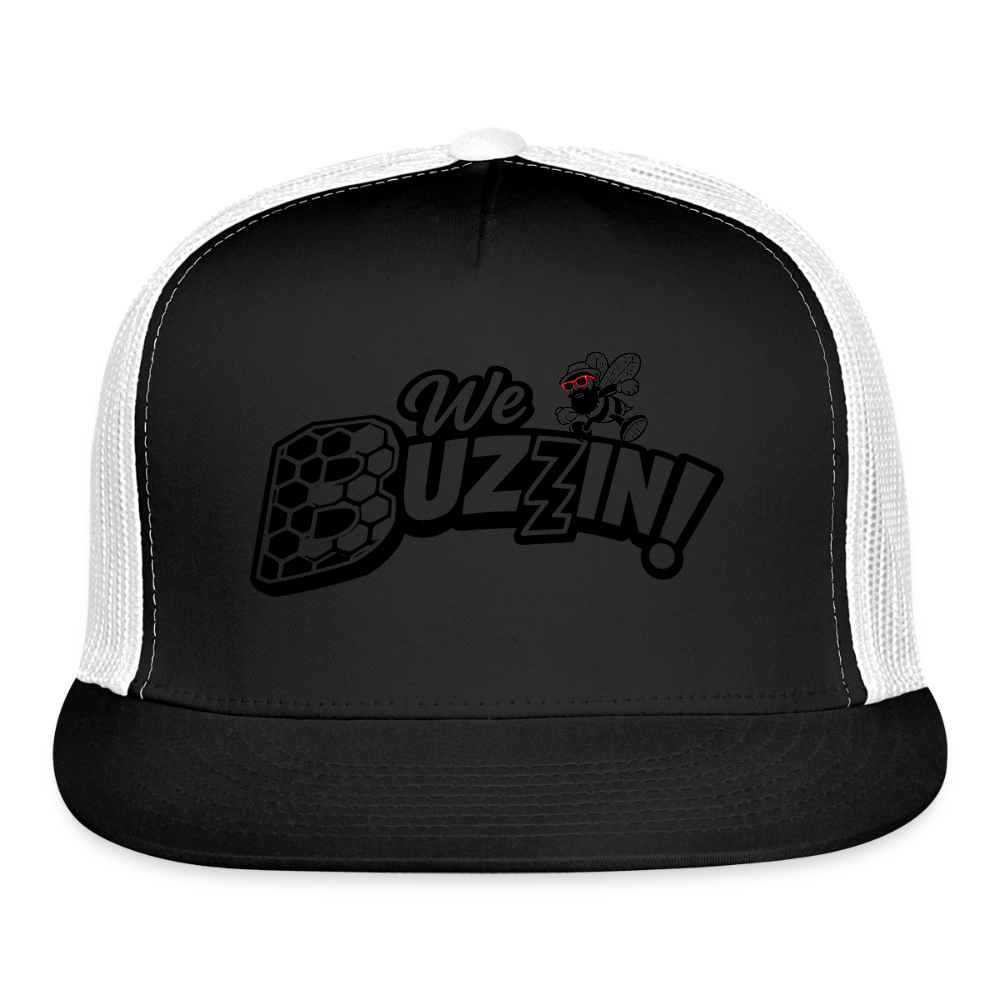 We Buzzin Trucker Hat - black/white