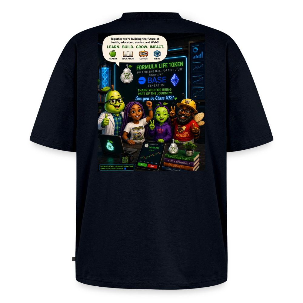 Green Apple Alice Women's Oversized Organic T-Shirt - navy