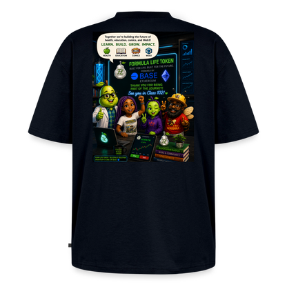 Green Apple Alice Women's Oversized Organic T-Shirt - navy