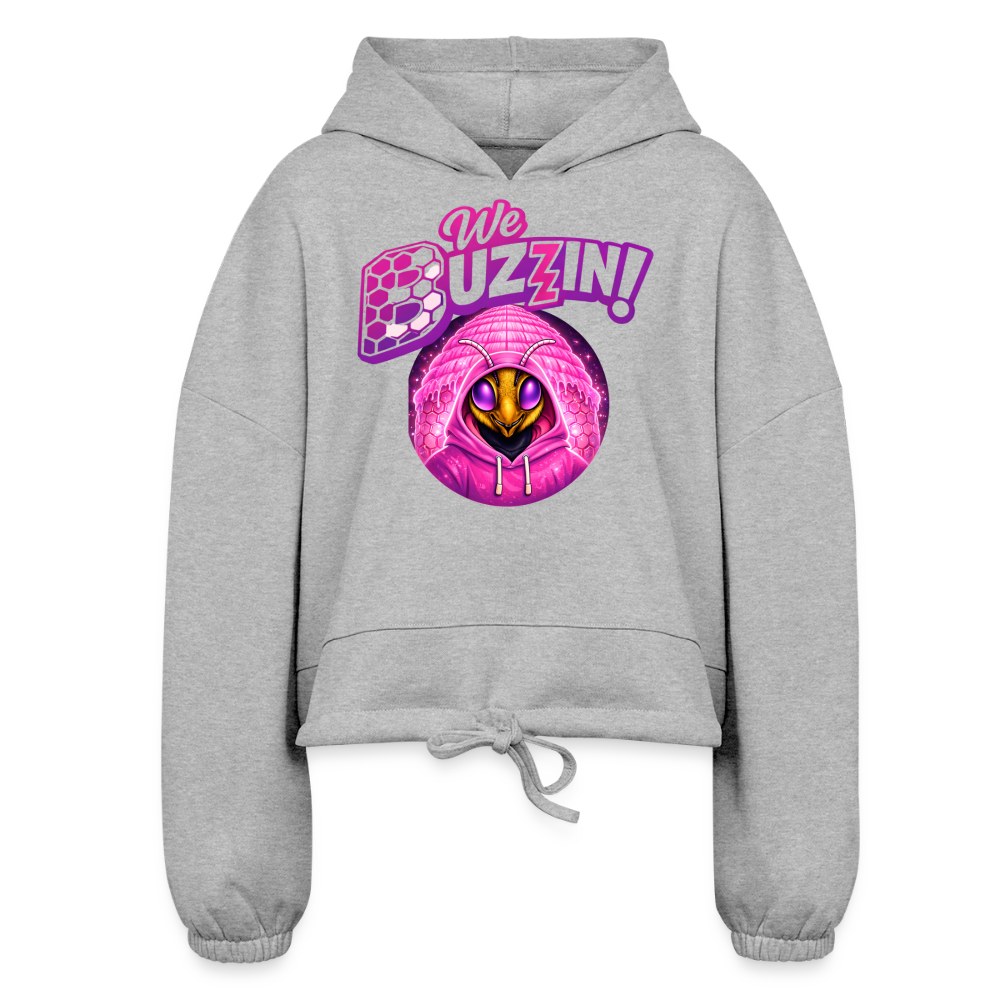 We Buzzin Women’s Cropped Hoodie - heather gray