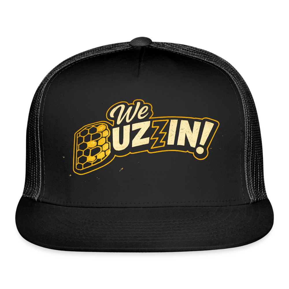 We Buzzin Trucker Hat - black/black