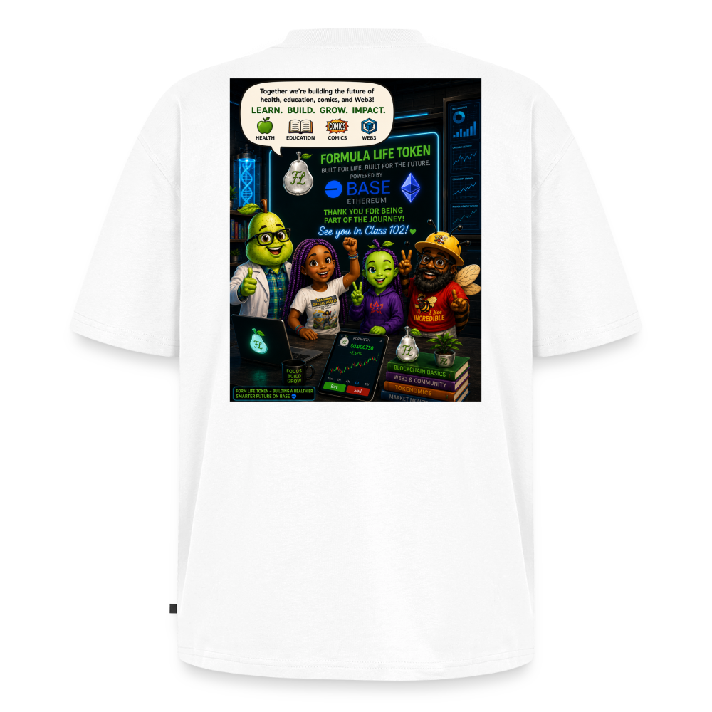Green Apple Alice Women's Oversized Organic T-Shirt - white