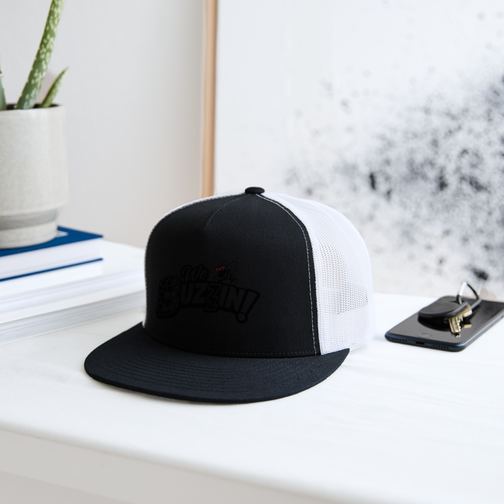 We Buzzin Trucker Hat - black/white