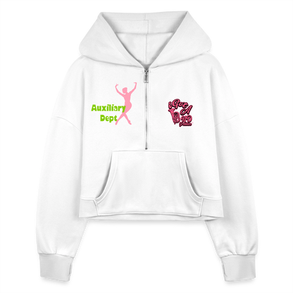 iGot Band Praktice Women's Half Zip Cropped Hoodie - white