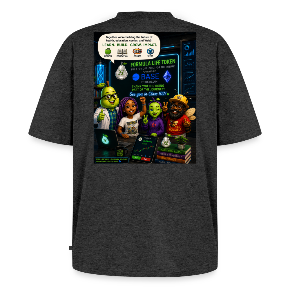 Green Apple Alice Women's Oversized Organic T-Shirt - heather anthracite