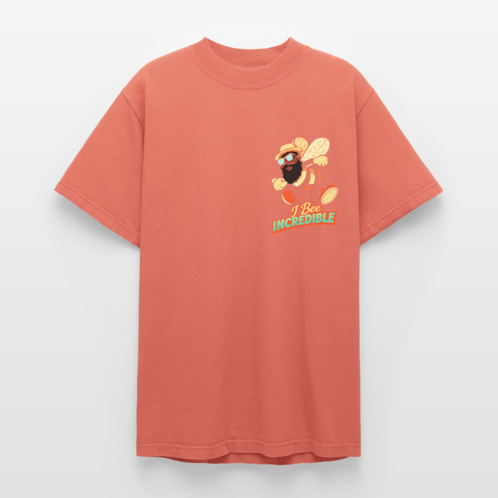 We Buzzin Heavyweight Washed Unisex T-Shirt - peach