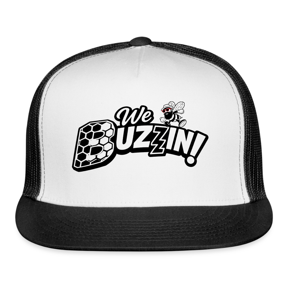 We Buzzin Trucker Hat - white/black