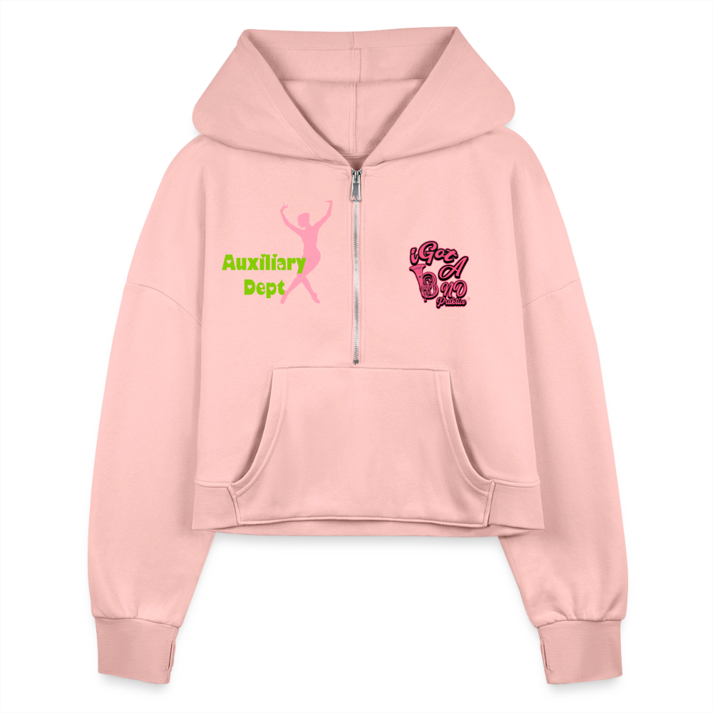 iGot Band Praktice Women's Half Zip Cropped Hoodie - light pink