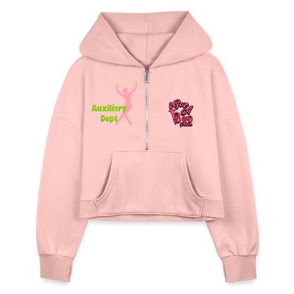 iGot Band Praktice Women's Half Zip Cropped Hoodie - light pink