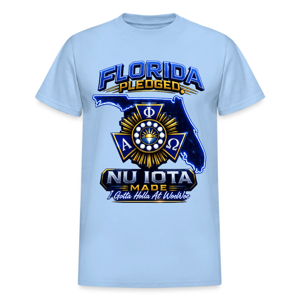 Nu IOta/ Woe Woe Gildan Ultra Cotton Adult T-Shirt - light blue