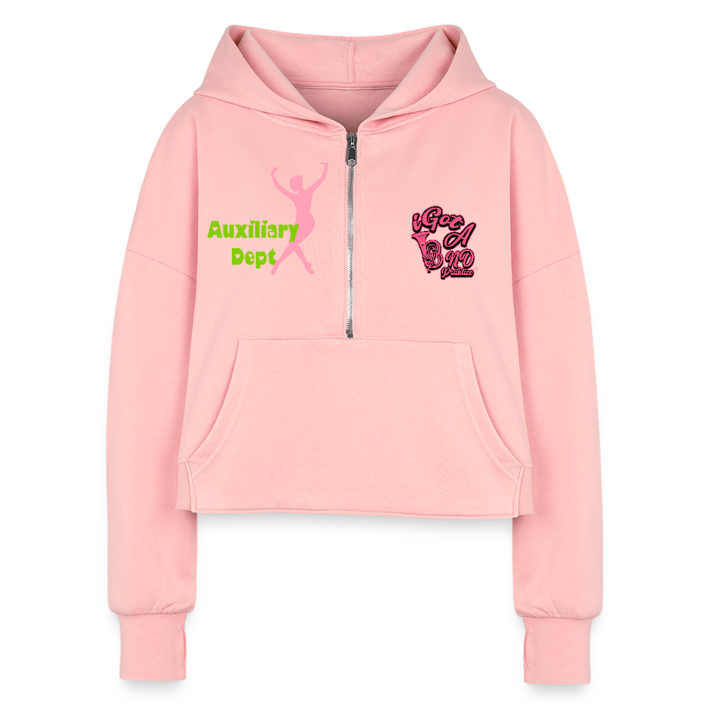 iGot Band Praktice Women's Half Zip Cropped Hoodie - light pink