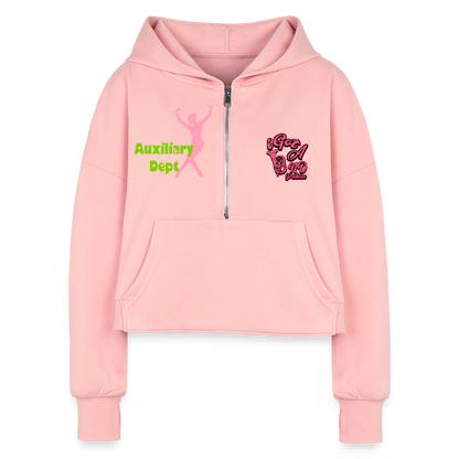 iGot Band Praktice Women's Half Zip Cropped Hoodie - light pink