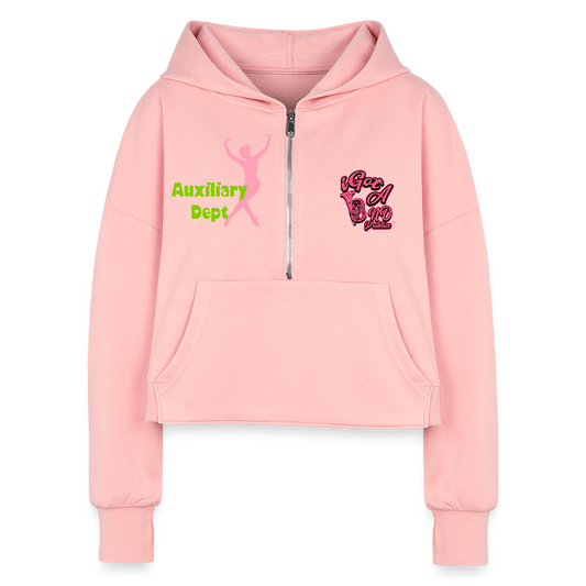iGot Band Praktice Women's Half Zip Cropped Hoodie - light pink