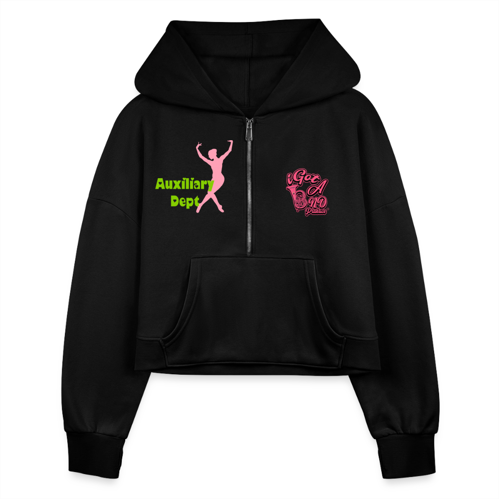 iGot Band Praktice Women's Half Zip Cropped Hoodie - black