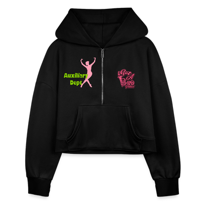 iGot Band Praktice Women's Half Zip Cropped Hoodie - black