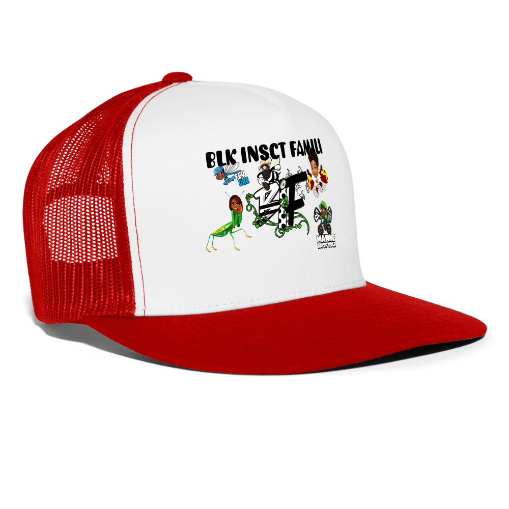BLK Insct Famili Trucker Hat - white/red