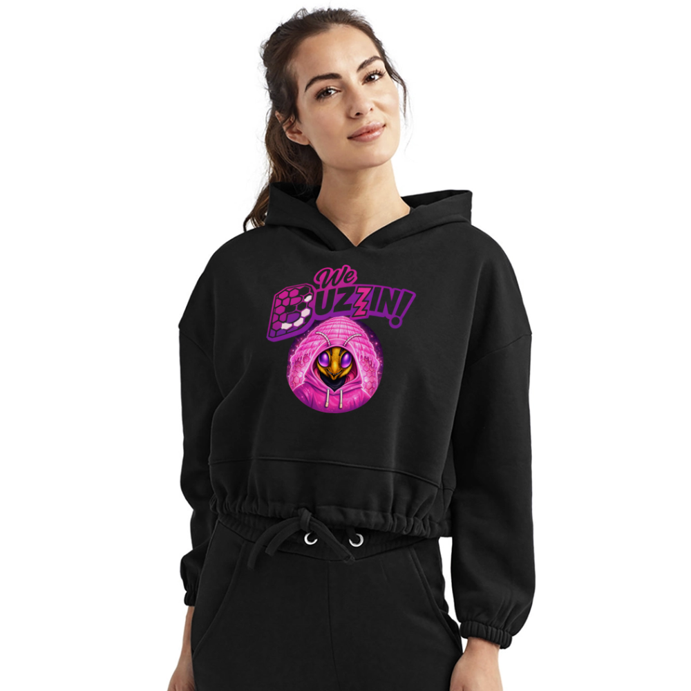 We Buzzin Women’s Cropped Hoodie - black