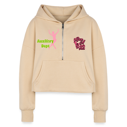 iGot Band Praktice Women's Half Zip Cropped Hoodie - nude
