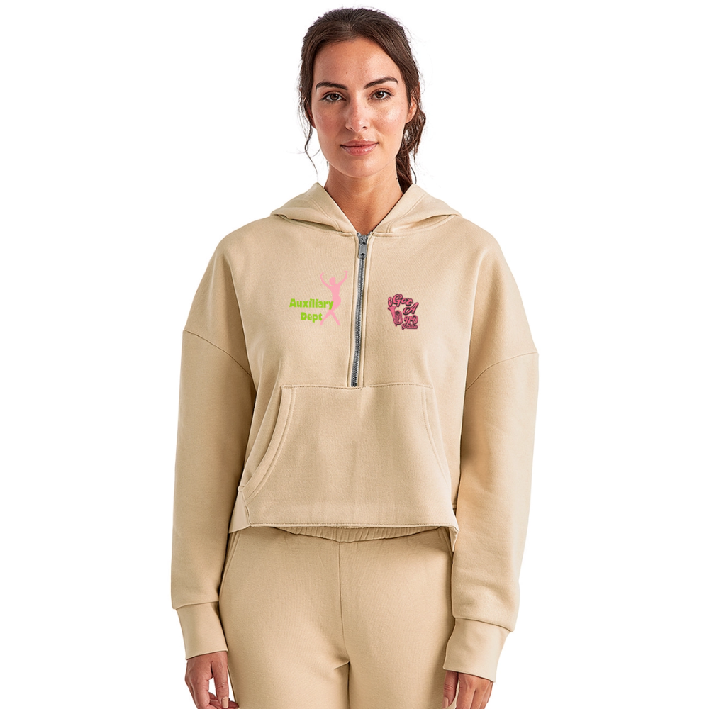 iGot Band Praktice Women's Half Zip Cropped Hoodie - nude