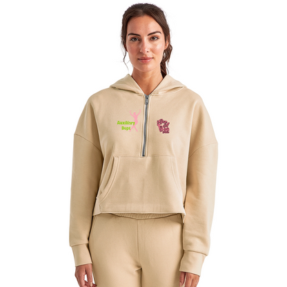 iGot Band Praktice Women's Half Zip Cropped Hoodie - nude
