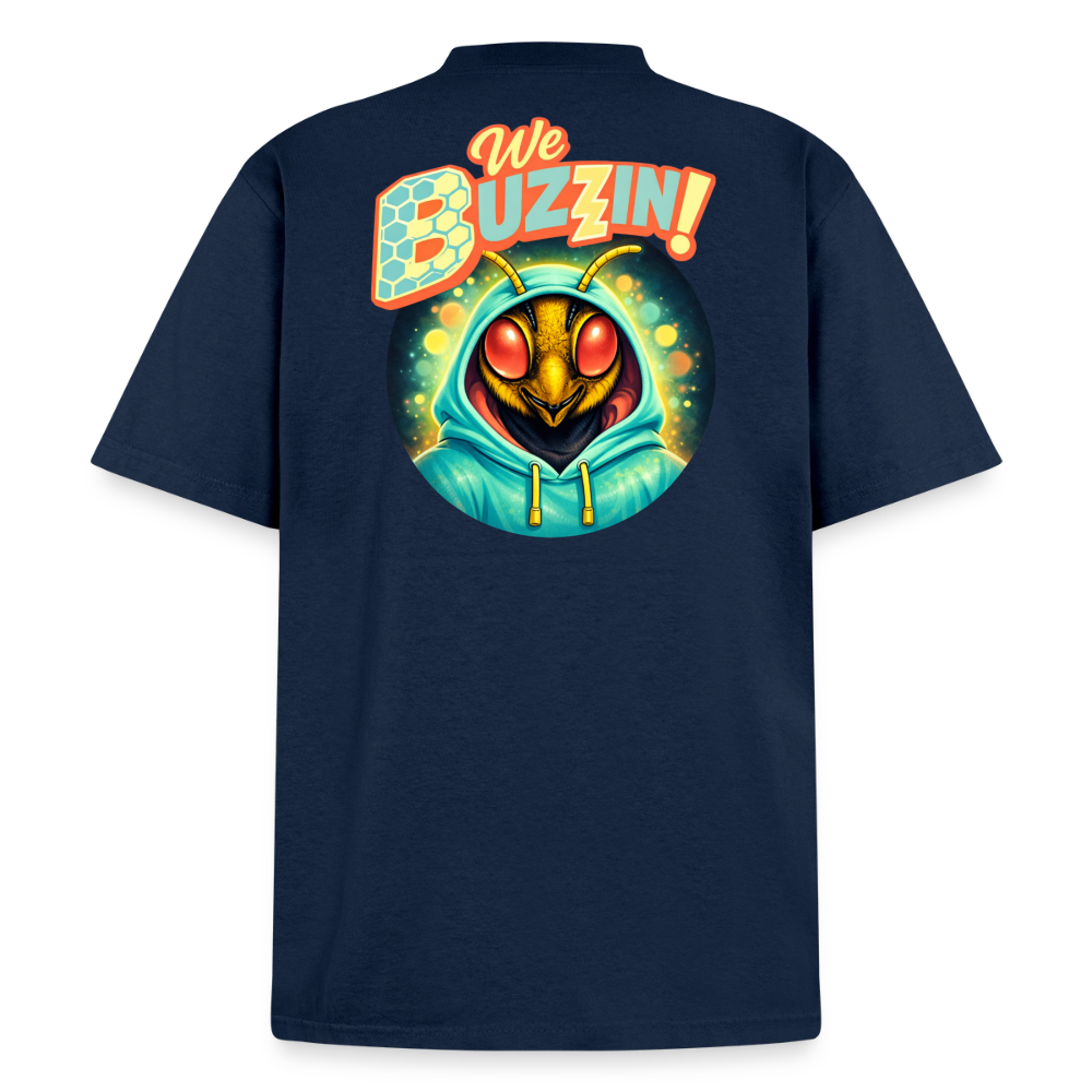 We Buzzin Heavyweight Washed Unisex T-Shirt - navy