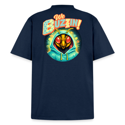 We Buzzin Heavyweight Washed Unisex T-Shirt - navy