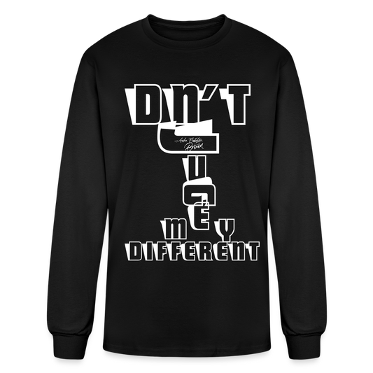 DNT JUGE MY DIFFERENT Men's Long Sleeve T-Shirt - black