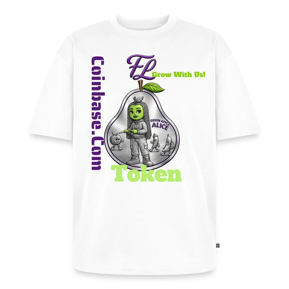 Green Apple Alice Women's Oversized Organic T-Shirt - white