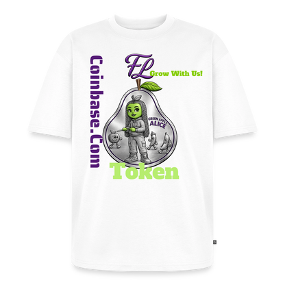 Green Apple Alice Women's Oversized Organic T-Shirt - white
