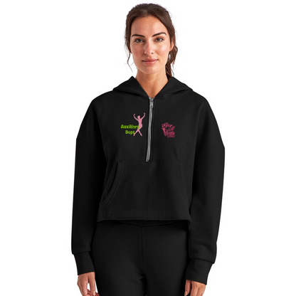 iGot Band Praktice Women's Half Zip Cropped Hoodie - black
