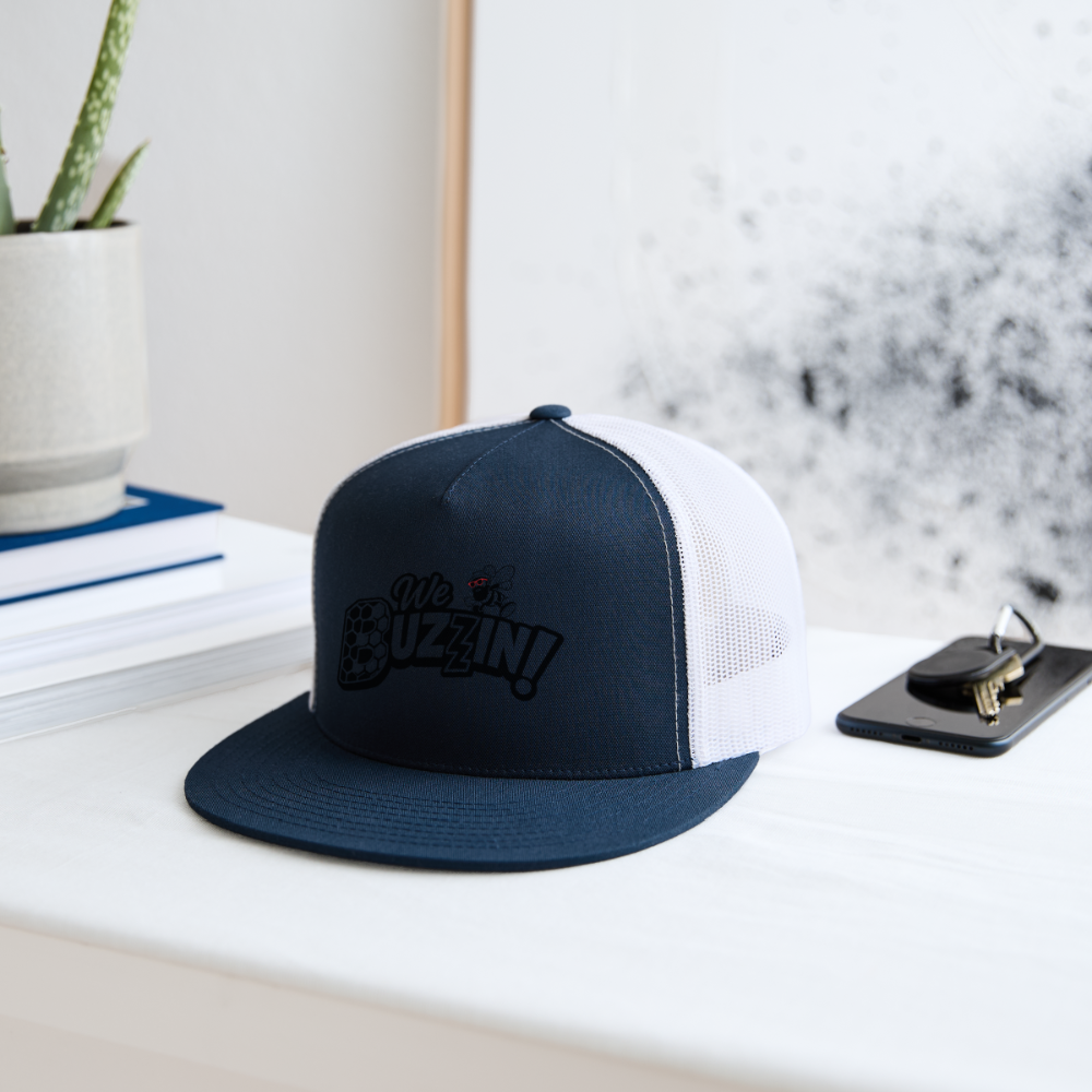 We Buzzin Trucker Hat - navy/white