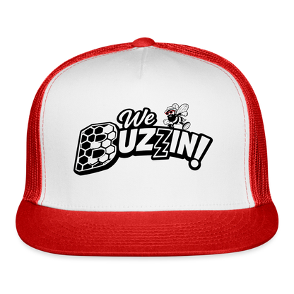 We Buzzin Trucker Hat - white/red