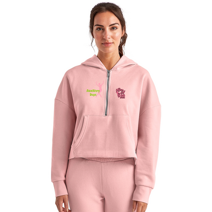 iGot Band Praktice Women's Half Zip Cropped Hoodie - light pink
