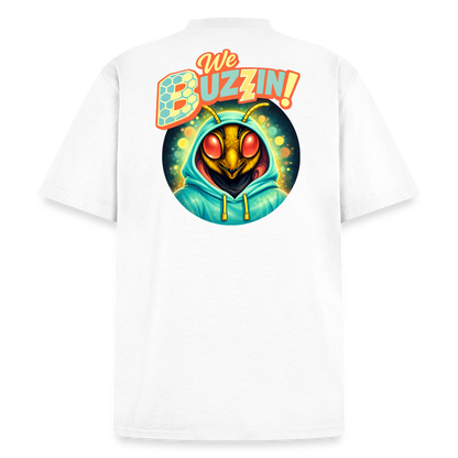 We Buzzin Heavyweight Washed Unisex T-Shirt - white