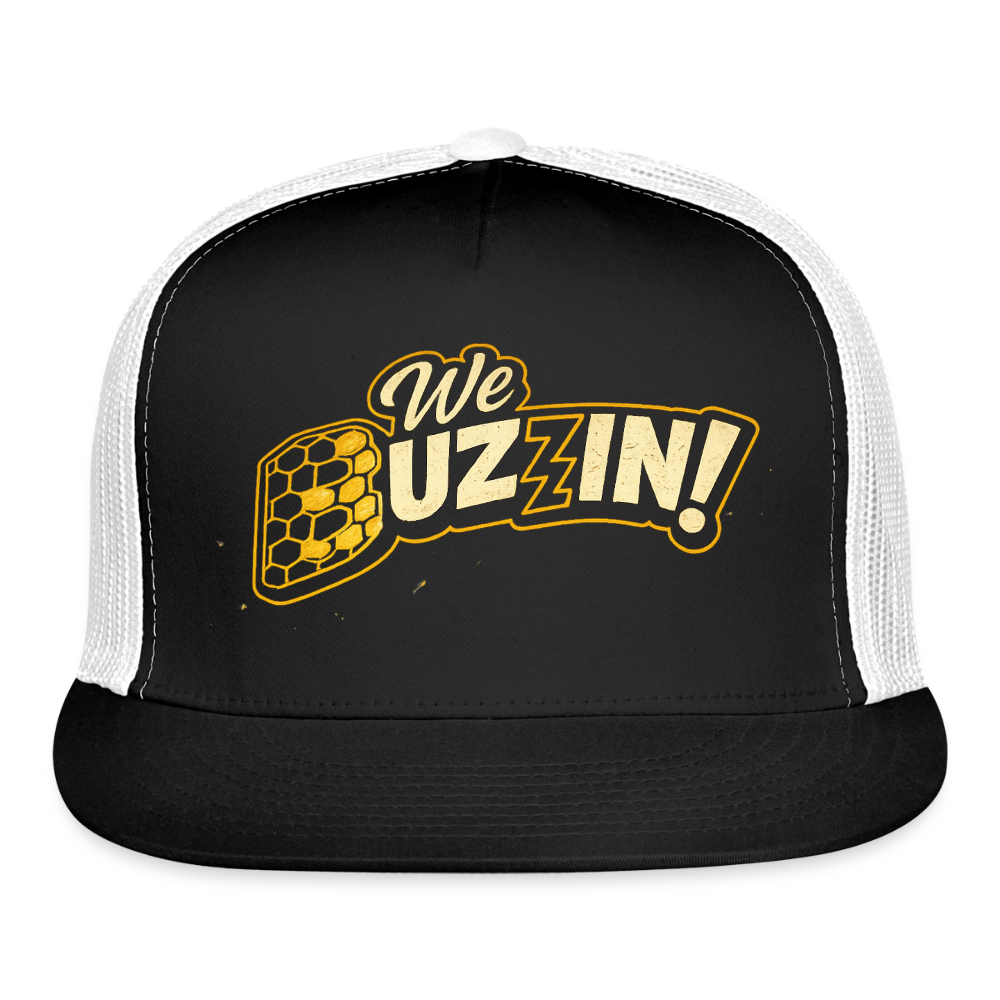 We Buzzin Trucker Hat - black/white