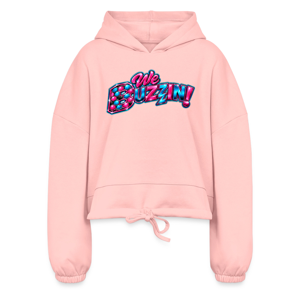 We Buzzin Women’s Cropped Hoodie - light pink