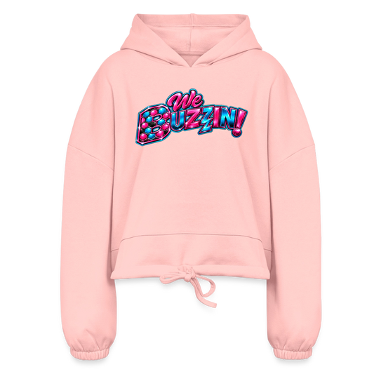 We Buzzin Women’s Cropped Hoodie - light pink