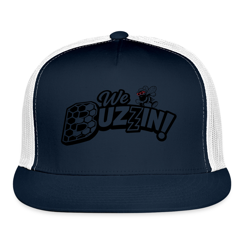 We Buzzin Trucker Hat - navy/white